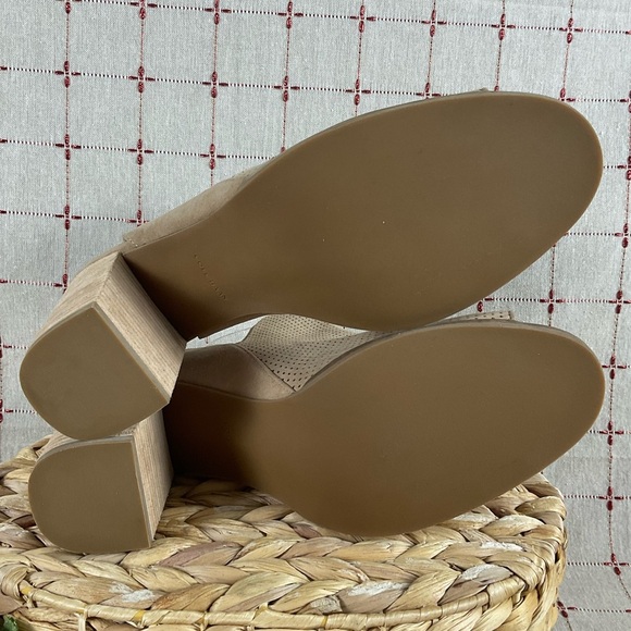 Cole Haan “Callista” Open Toe Sling Suede Bootie Tan Perforated Suede Womens 11 - Picture 6 of 10